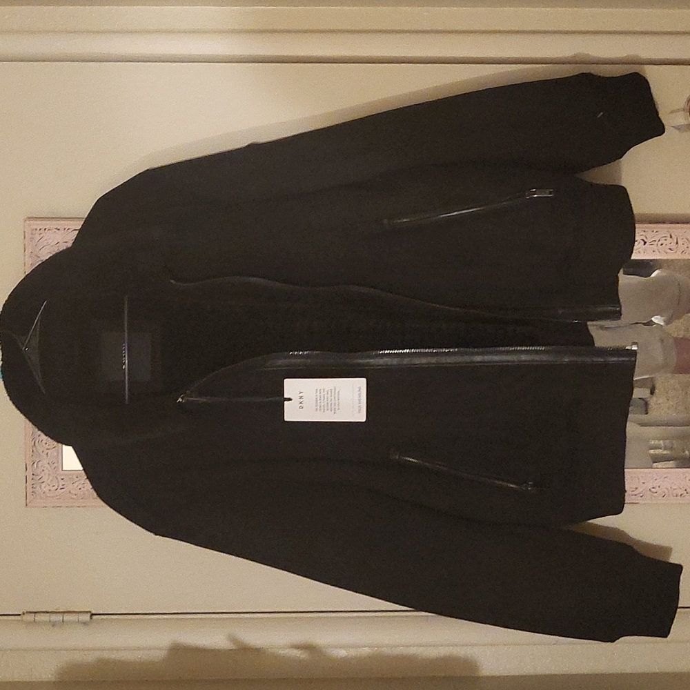 New DKNY faux fur shearling bomber jacket